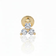 Trinity Crystal Helix Piercing 14KY-TILPA-01