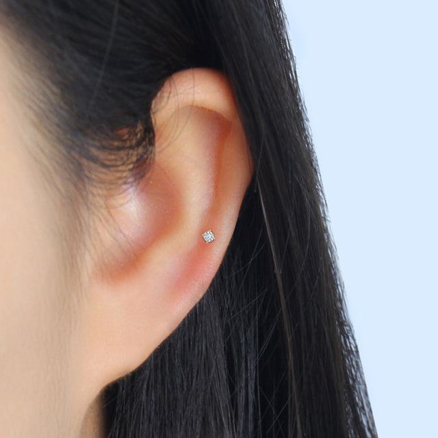 14K Gold Crystal Radiance Helix Piercing 14KY-TILPA-03