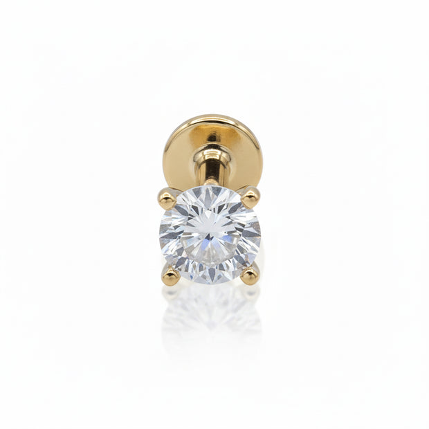 14K Gold Crystal Radiance Helix Piercing 14KY-TILPA-03