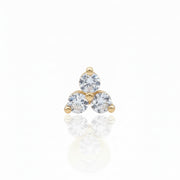 14K Gold Trinity Crystal Push-In Attachment 14KY-TPA-101