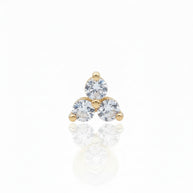 14K Gold Trinity Crystal Push-In Attachment 14KY-TPA-101