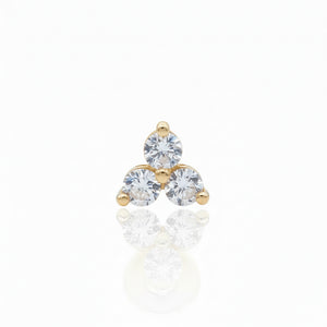 14K Gold Trinity Crystal Push-In Attachment 14KY-TPA-101