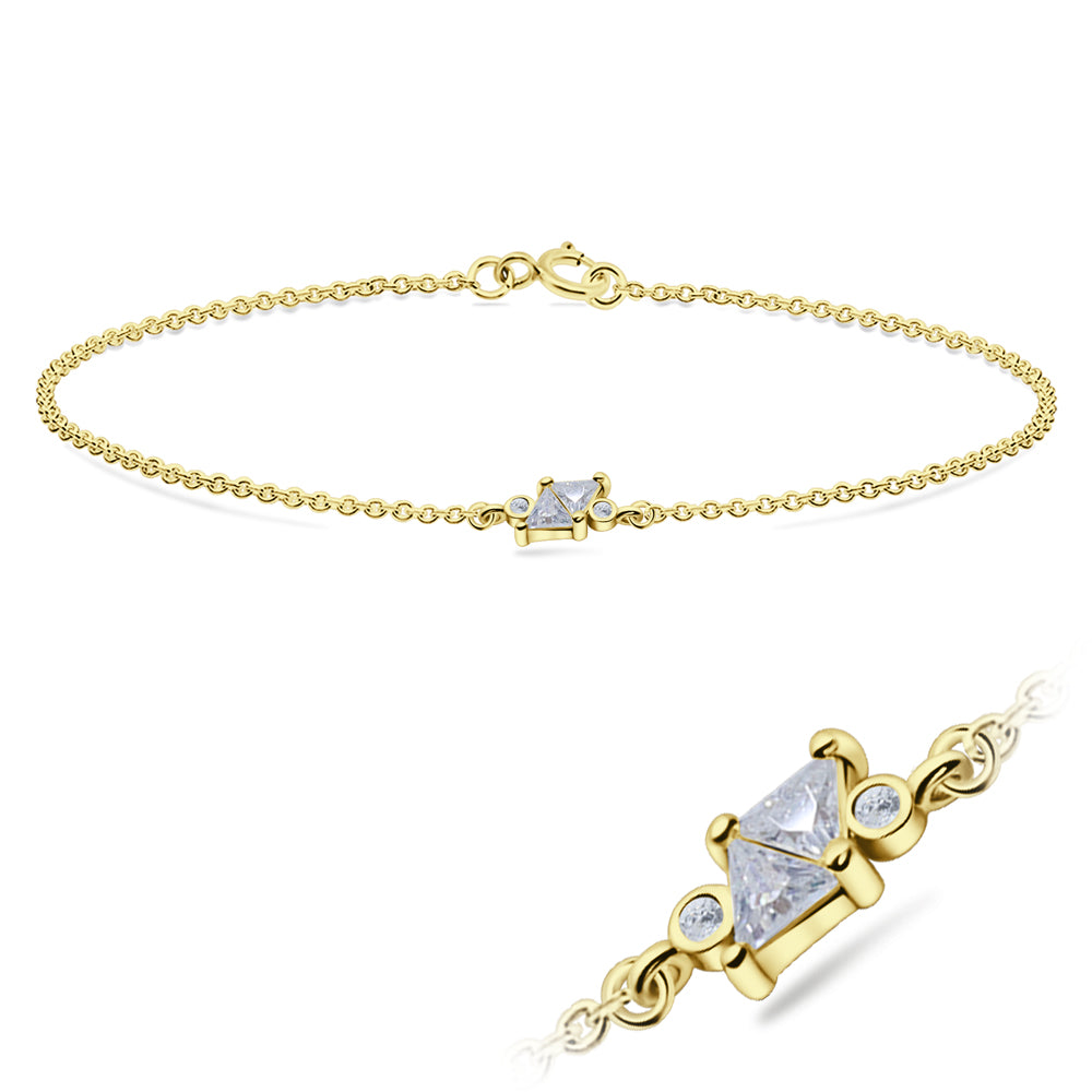 Princess Cut CZ Solitaire Bracelet BRS-1099