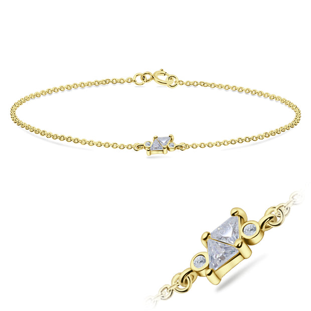 Princess Cut CZ Solitaire Bracelet BRS-1099