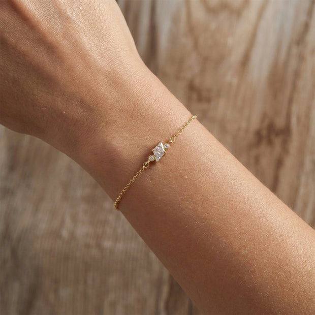 Princess Cut CZ Solitaire Bracelet BRS-1099
