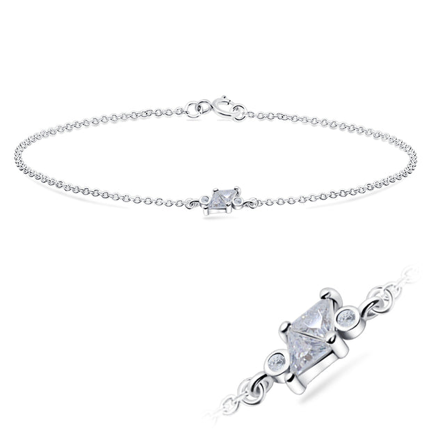 Princess Cut CZ Solitaire Bracelet BRS-1099