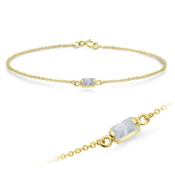 Baguette CZ Bezel Solitaire Bracelet BRS-1100