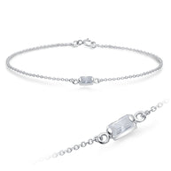 Baguette CZ Bezel Solitaire Bracelet BRS-1100