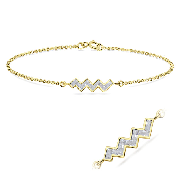 Wave Zigzag CZ Bracelet BRS-1103