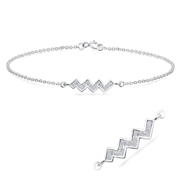 Wave Zigzag CZ Bracelet BRS-1103