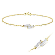 Double Baguette CZ Bracelet BRS-1104