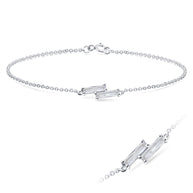 Double Baguette CZ Bracelet BRS-1104