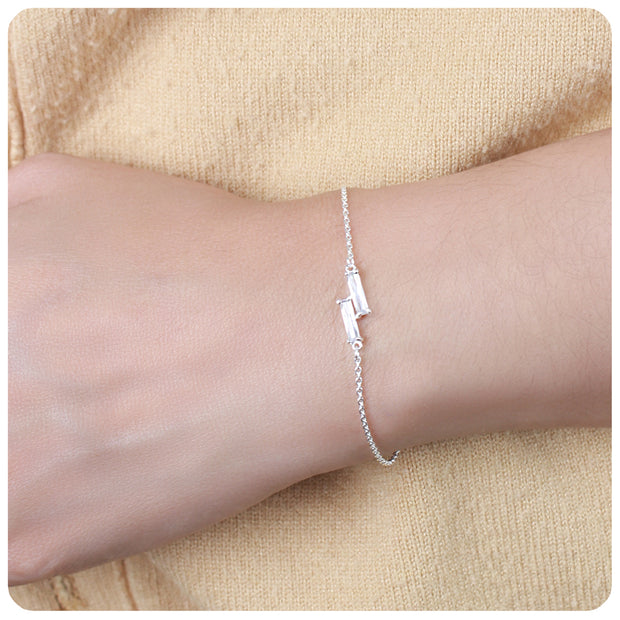 Double Baguette CZ Bracelet BRS-1104