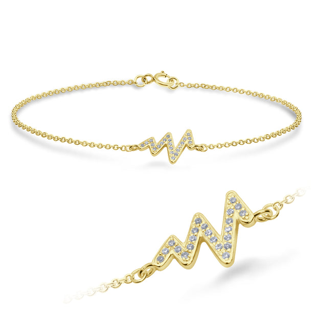 Heart Wave CZ Pavé Bracelet BRS-1111