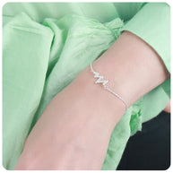 Heart Wave CZ Pavé Bracelet BRS-1111