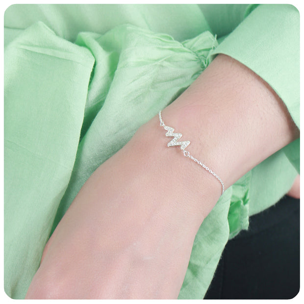 Heart Wave CZ Pavé Bracelet BRS-1111