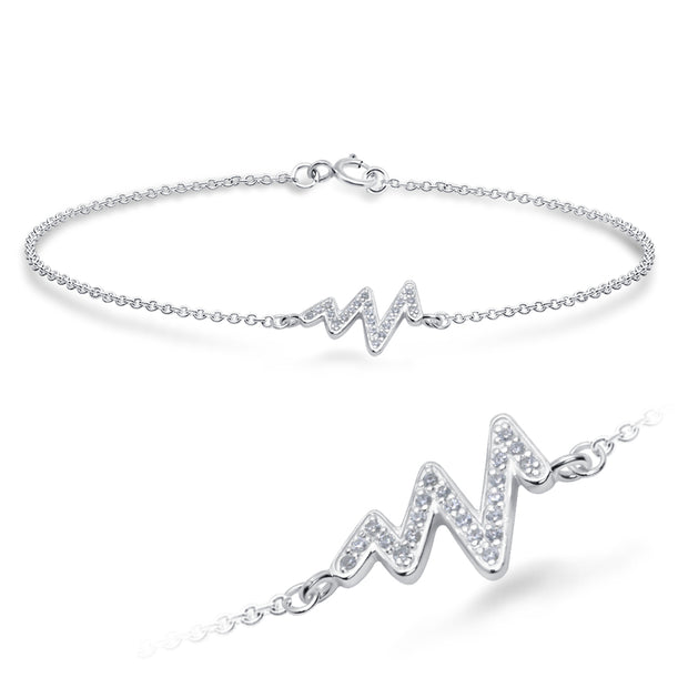 Heart Wave CZ Pavé Bracelet BRS-1111