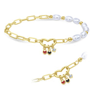 Heart Lock Charm Bracelet BRS-1202
