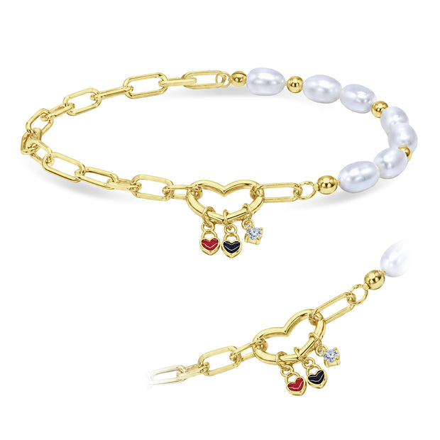 Heart Lock Charm Bracelet BRS-1202
