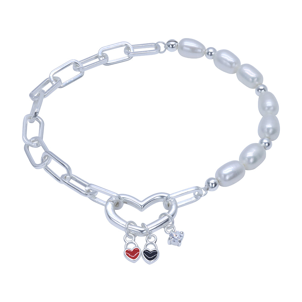 Heart Lock Charm Bracelet BRS-1202