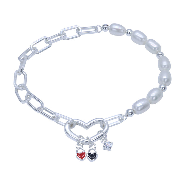 Heart Lock Charm Bracelet BRS-1202
