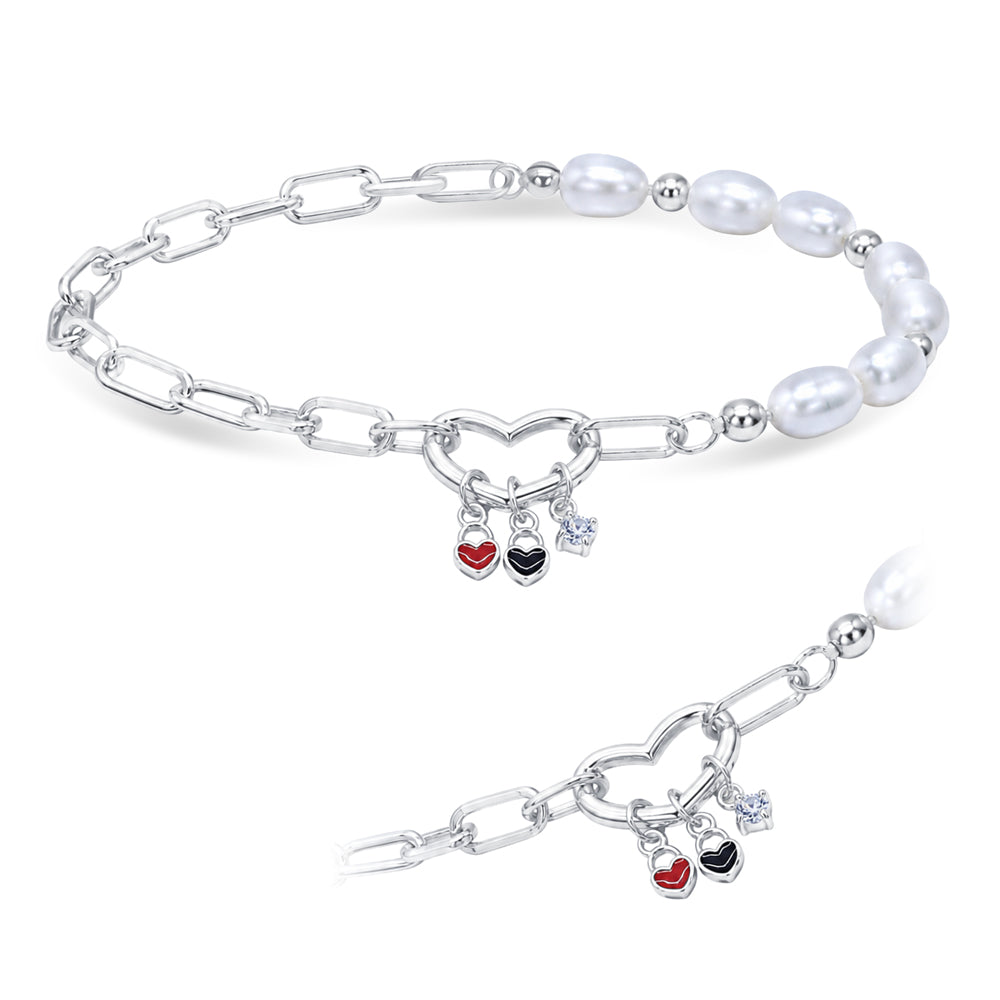 Heart Lock Charm Bracelet BRS-1202