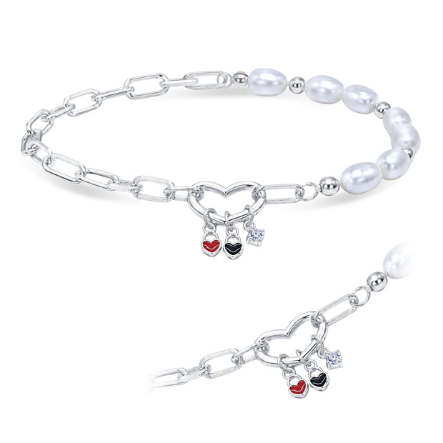 Heart Lock Charm Bracelet BRS-1202