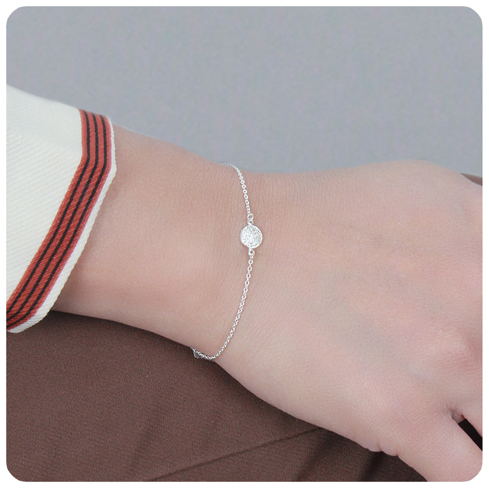 Pavé CZ Disc Bracelet BRS-177