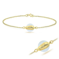 Feather & Pearl Charm Bracelet BRS-217