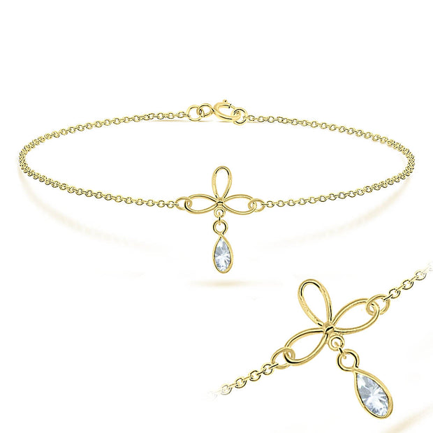 Dragonfly CZ Charm Silver Bracelet BRS-219