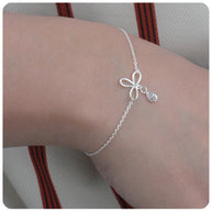 Dragonfly CZ Charm Silver Bracelet BRS-219