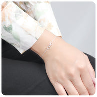 Triple Interlinked Hearts Silver Bracelet BRS-41