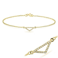 CZ Pavé Triangle Silver Bracelet BRS-441