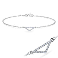 CZ Pavé Triangle Silver Bracelet BRS-441