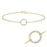 CZ Pavé Circle Silver Bracelet BRS-516