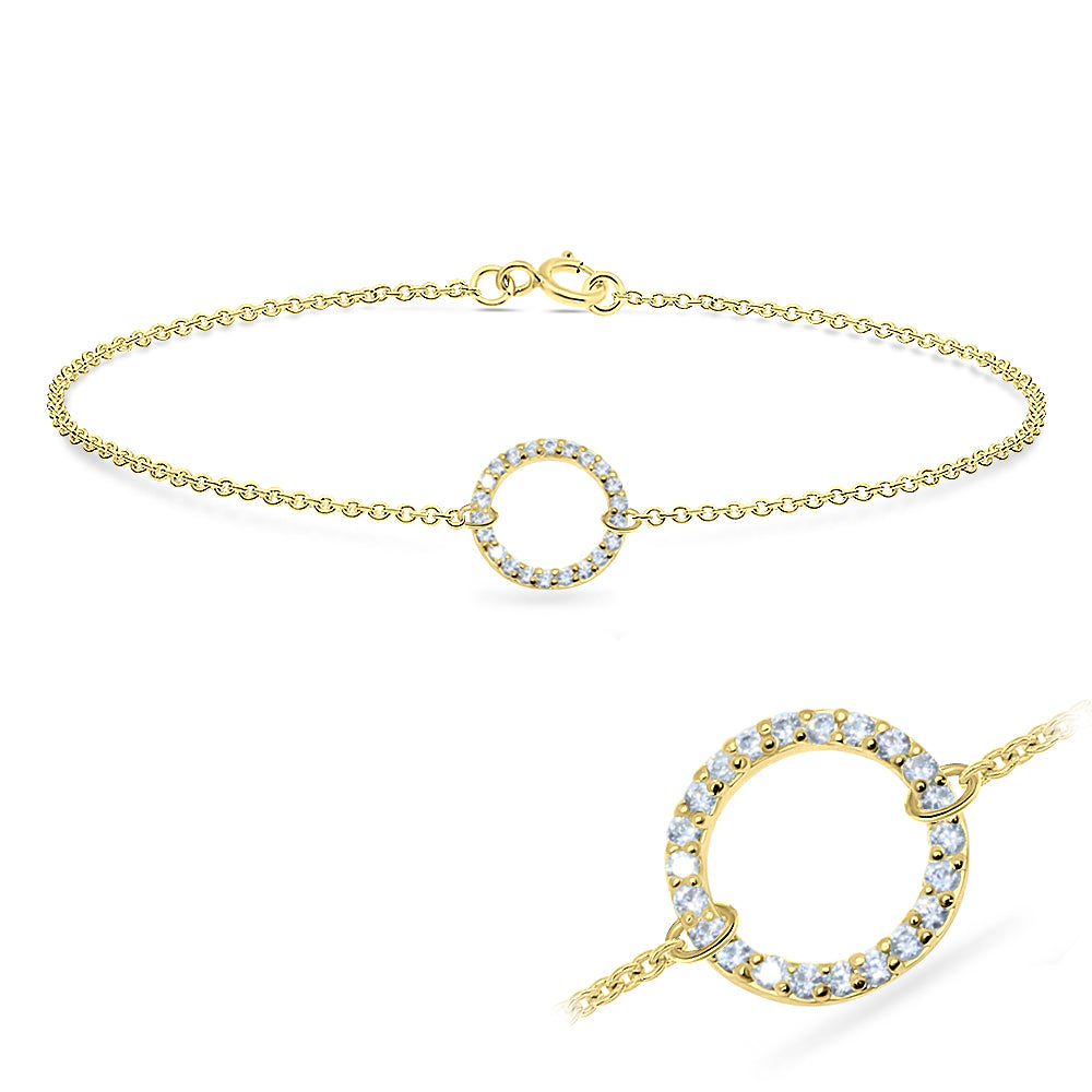 CZ Pavé Circle Silver Bracelet BRS-516