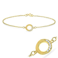 Half Crescent Circle Silver Bracelet BRS-540