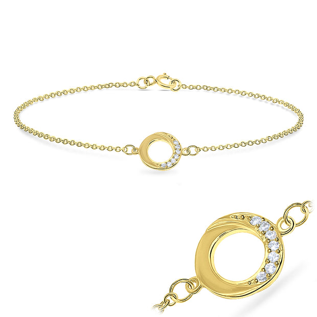 Half Crescent Circle Silver Bracelet BRS-540
