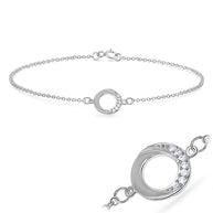 Half Crescent Circle Silver Bracelet BRS-540