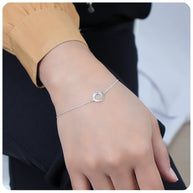 Half Crescent Circle Silver Bracelet BRS-540