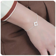 Four-Pointed Star Silver Bracelet BRS-542