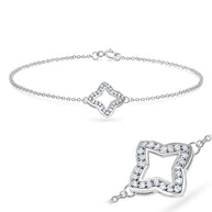 Four-Pointed Star Silver Bracelet BRS-542