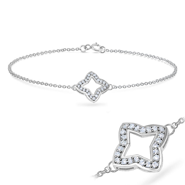 Four-Pointed Star Silver Bracelet BRS-542