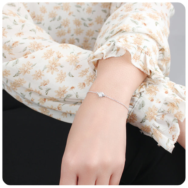 Scallop Shell Moonstone Silver Bracelet BRS-550