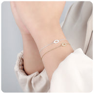 CZ Pavé Oval Silver Bracelet BRS-556