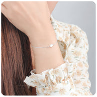 Four-Stone CZ Cluster Silver Bracelet BRS-572