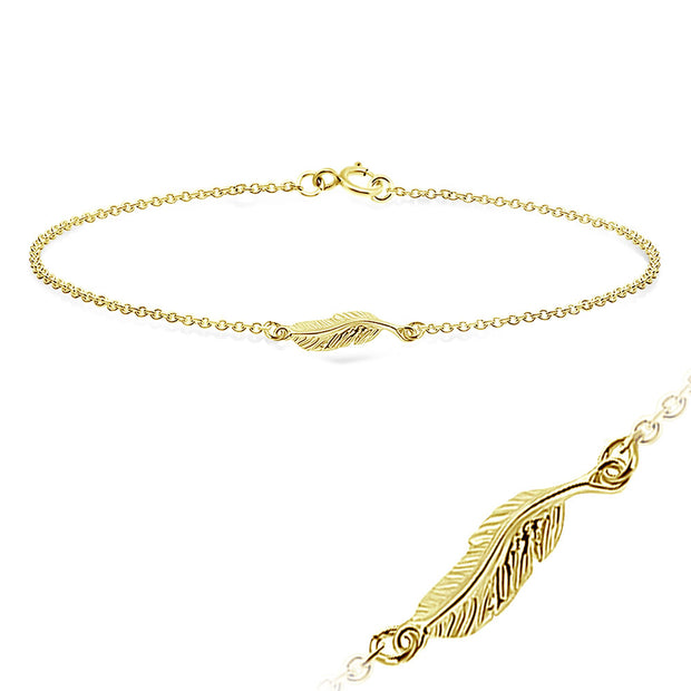 Sculpted Feather Silver Bracelet BRS-64