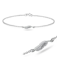 Sculpted Feather Silver Bracelet BRS-64