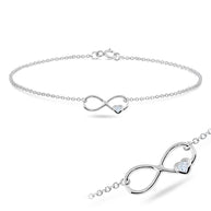 Infinity Heart CZ Silver Bracelet BRS-65