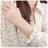 Infinity Heart CZ Silver Bracelet BRS-65